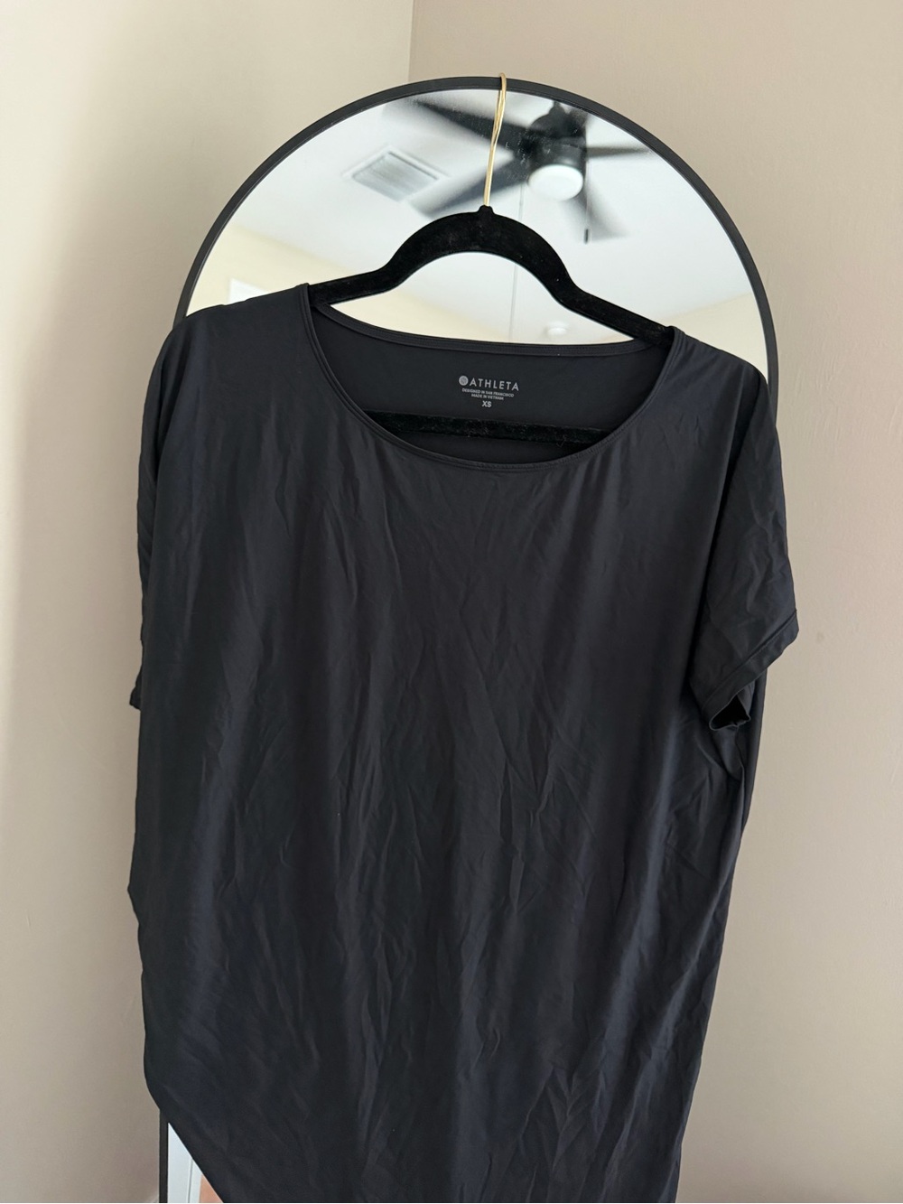Athleta Black Asymmetrical Hem Tee Dress - Picture 3 of 6